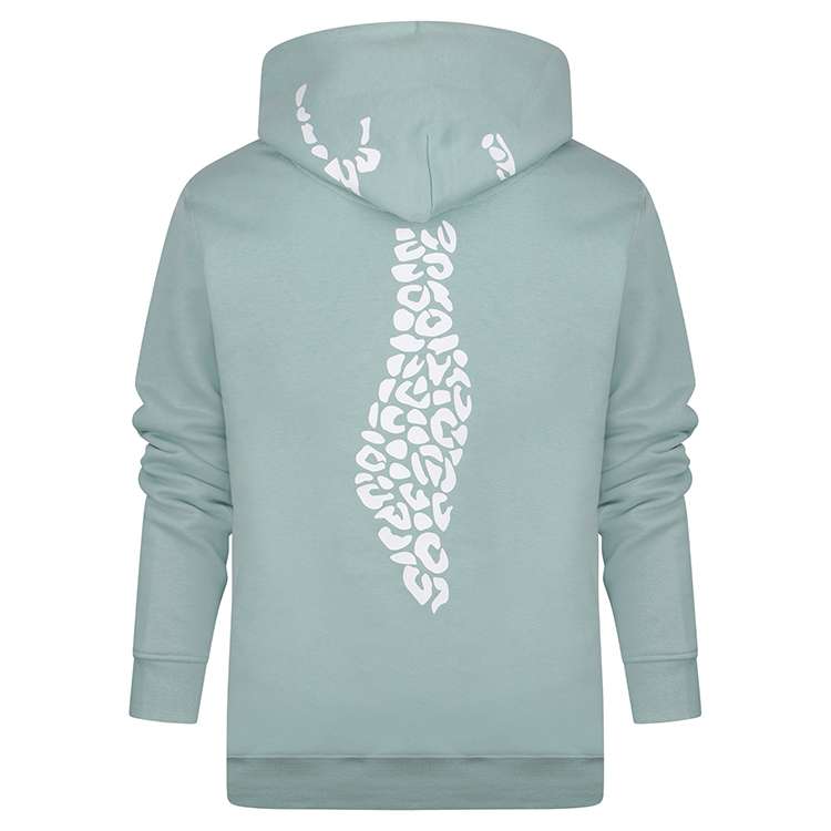 Unisex-Kapuzensweatshirt mit Leo Design auf dem Rücken