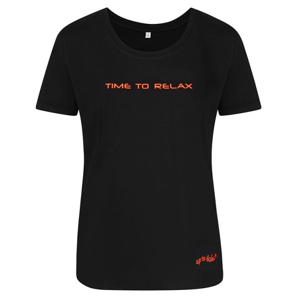Basic T-Shirt mit Motivations-Spruch "Time to Relax"