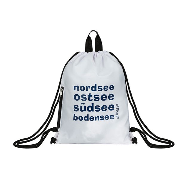 Rucksackbeutel - praktisch und sportlich - mit beliebten Design "Nordsee, Ostee, Südsee, Bodensee"